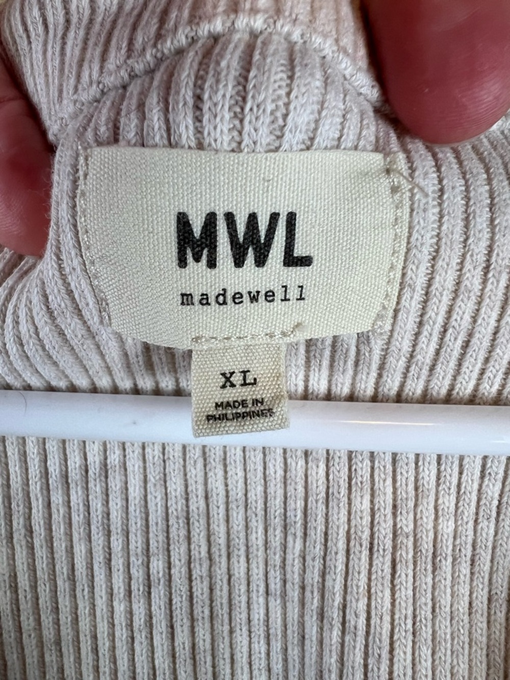Madewell Cream Ribbed Button-Front Tank - Picture 6 of 8